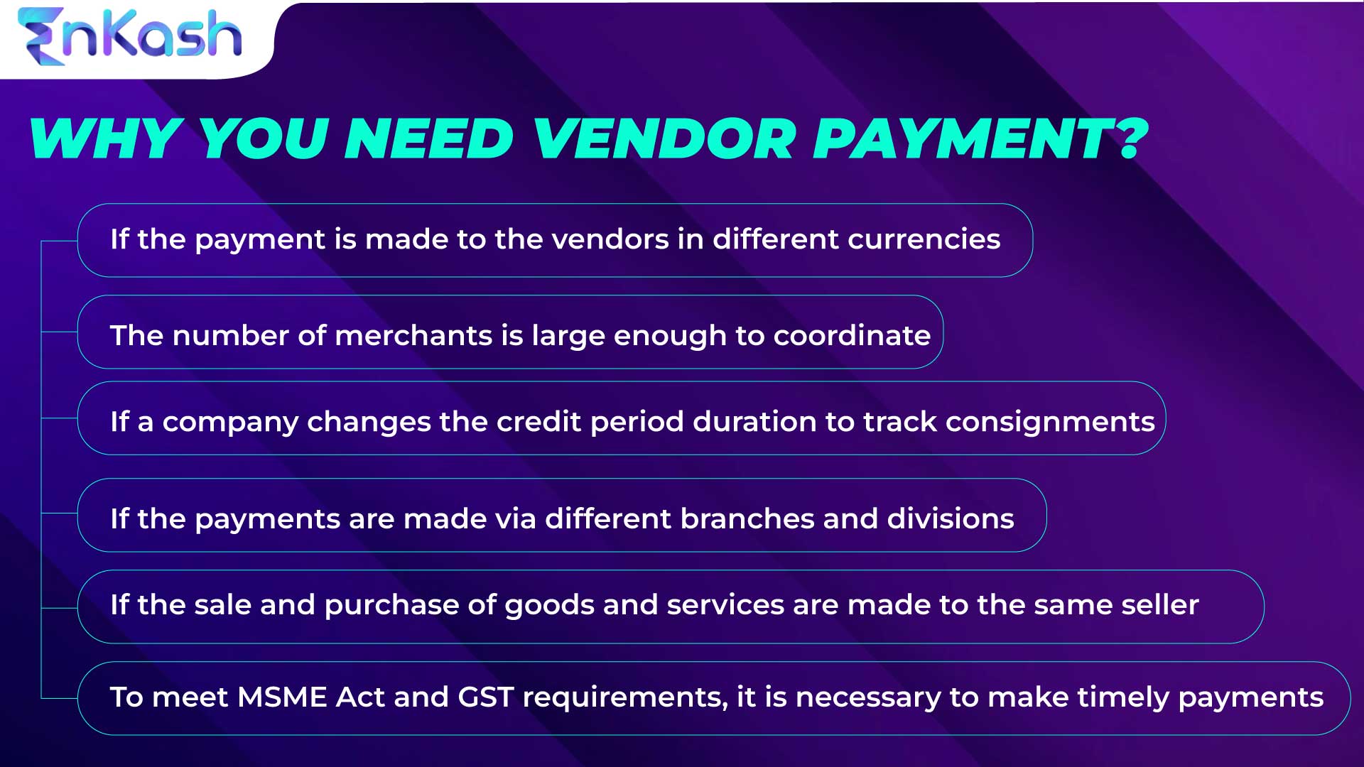 Why you need Vendor payment